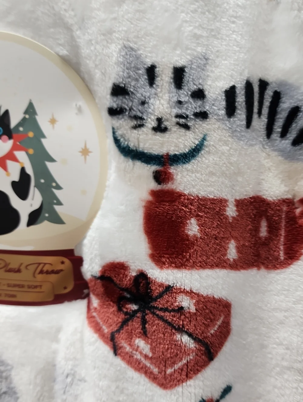 Christmas Cat Blanket. Oversized, Super Soft! NEW!